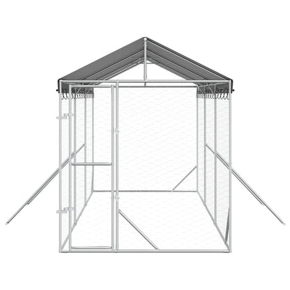 vidaXL Outdoor Dog Kennel with Roof Silver 2x6x2,5 m Galvanised Steel 3
