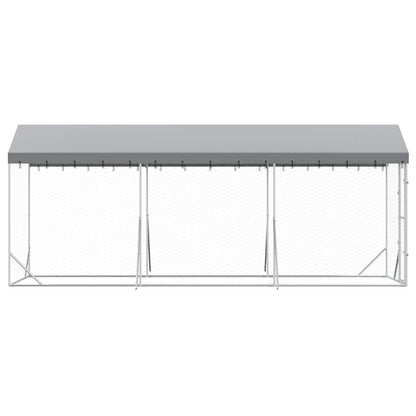 vidaXL Outdoor Dog Kennel with Roof Silver 2x6x2,5 m Galvanised Steel 4