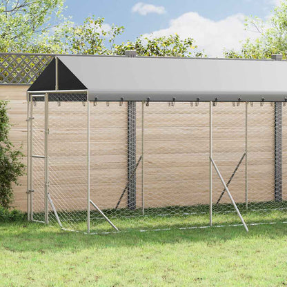 Outdoor Dog Kennel with Roof Silver 2x6x2,5 m Galvanised Steel 2 x 14 x 2.5 m
