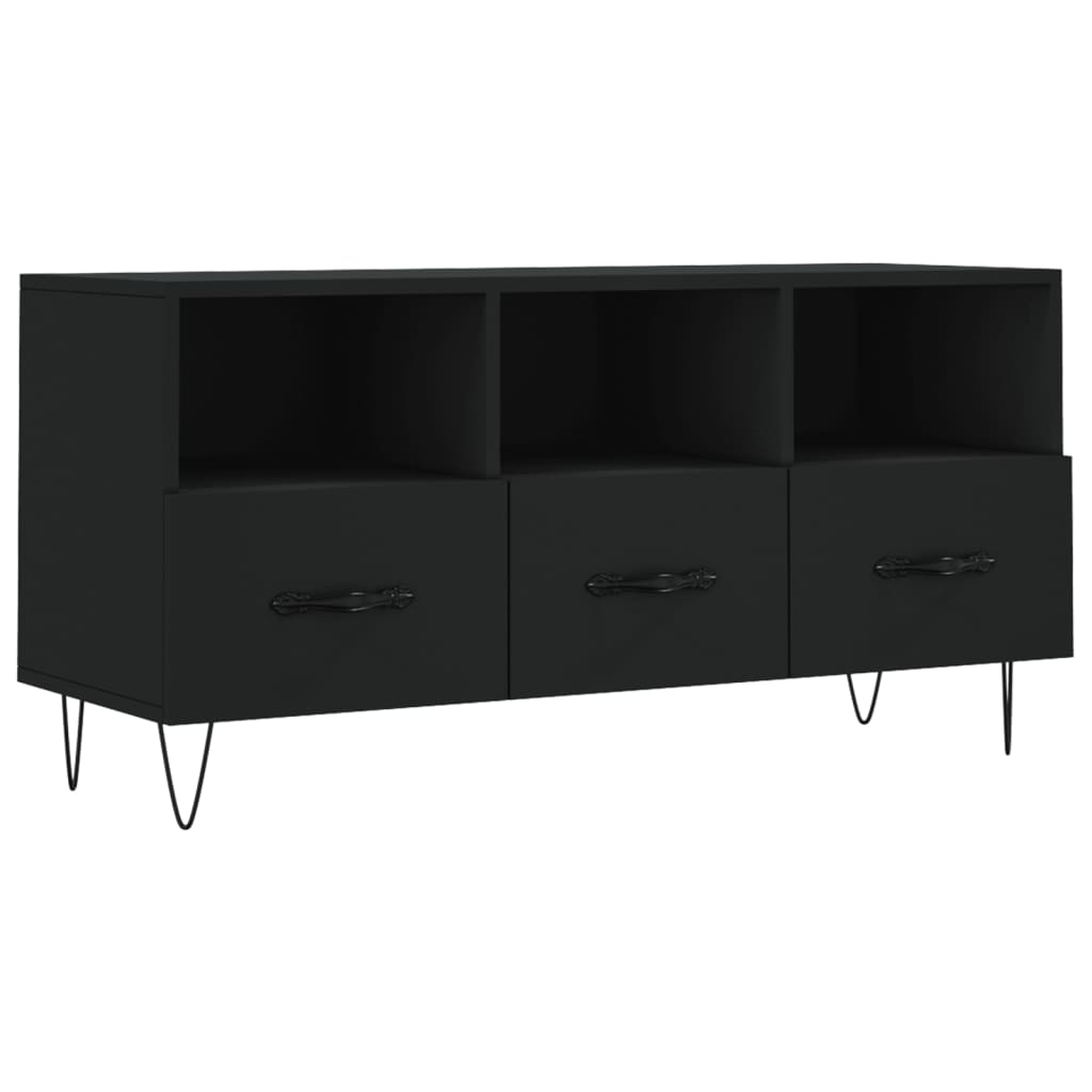 TV Cabinet 102x36x50 cm Engineered Wood Black