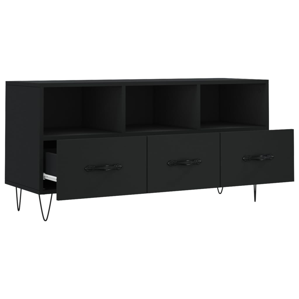 TV Cabinet 102x36x50 cm Engineered Wood Black
