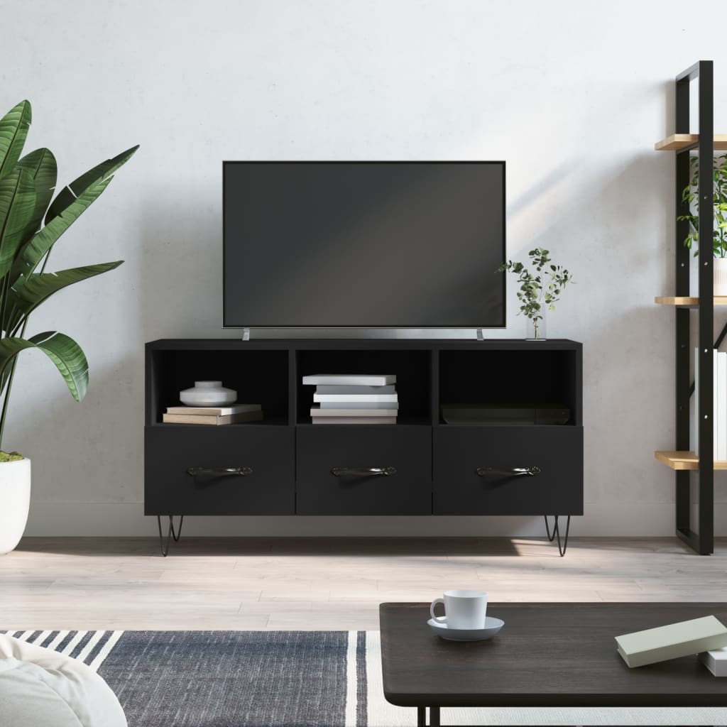 TV Cabinet 102x36x50 cm Engineered Wood Black