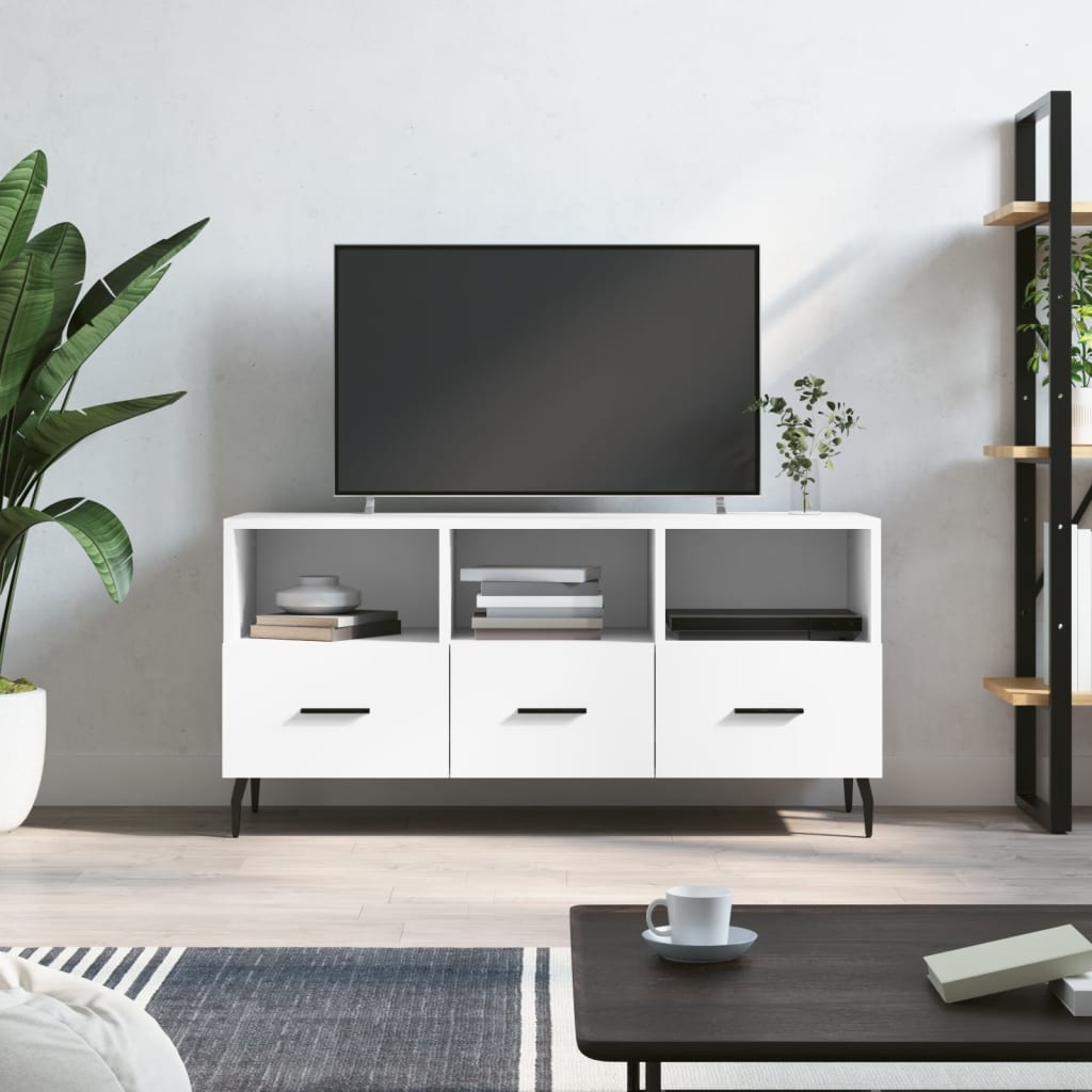 TV Cabinet 102x36x50 cm Engineered Wood White