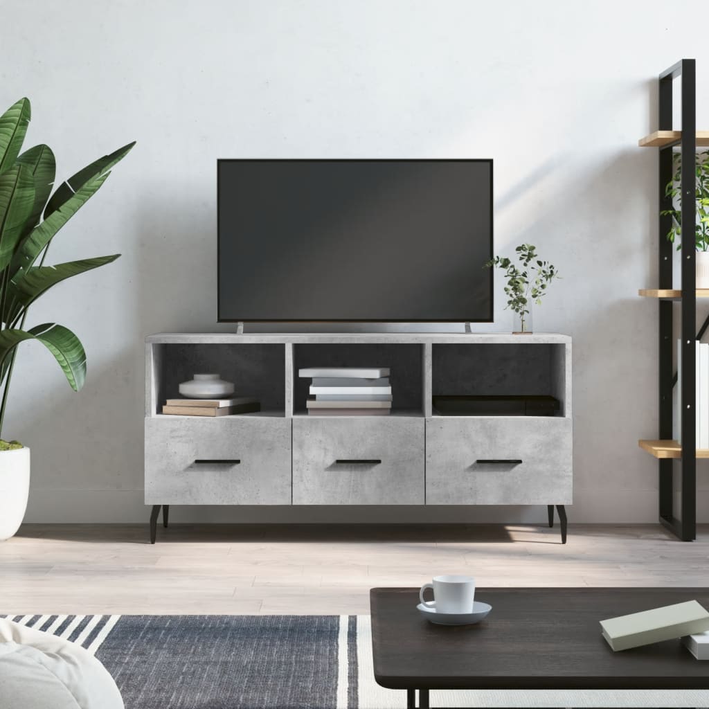 TV Cabinet 102x36x50 cm Engineered Wood Concrete grey