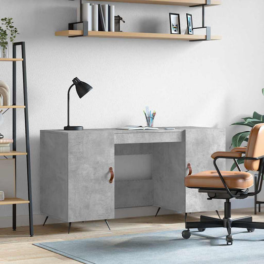 Desk 140x50x75 cm Engineered Wood Concrete grey