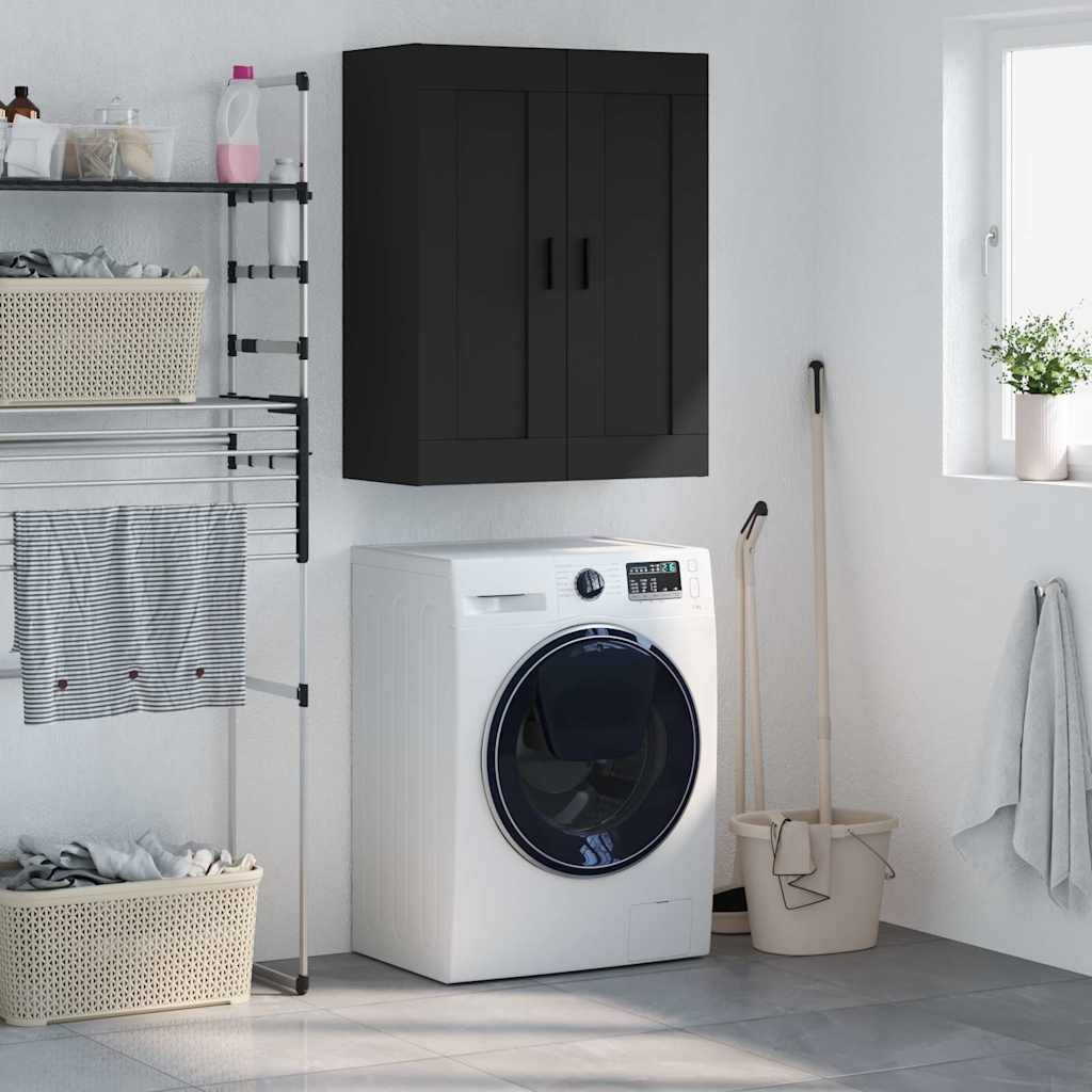 Wall Mounted Cabinet 69,5x34x90 cm Engineered Wood Black