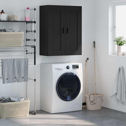 Wall Mounted Cabinet 69,5x34x90 cm Engineered Wood Black