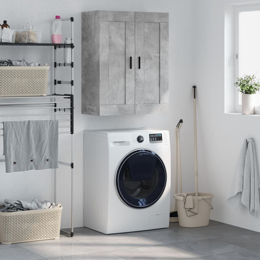 Wall Mounted Cabinet 69,5x34x90 cm Engineered Wood Concrete grey