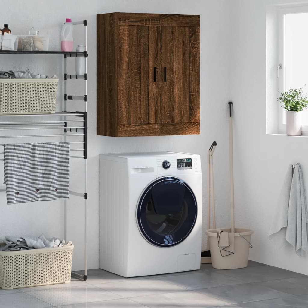 Wall Mounted Cabinet 69,5x34x90 cm Engineered Wood Brown oak