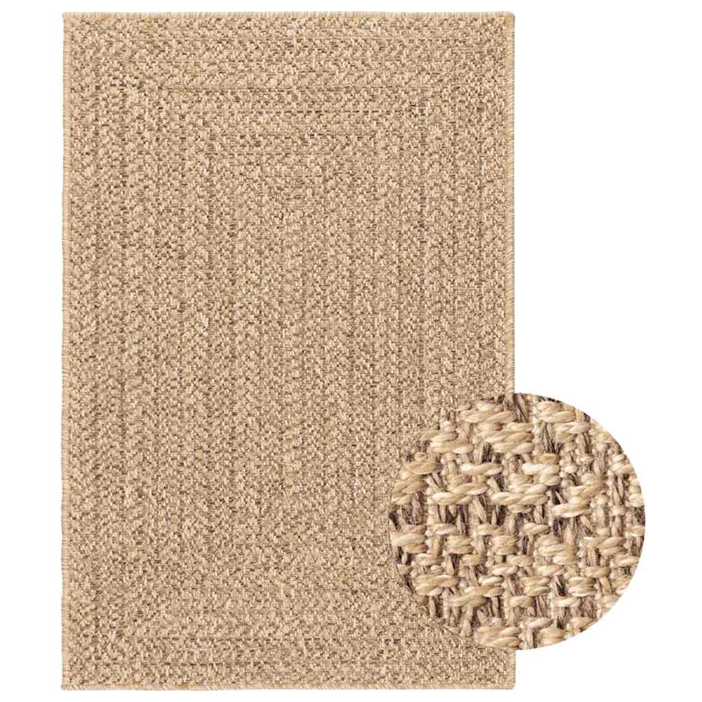 Rug ZIZUR Jute Look Indoor and Outdoor Rectangular Brown 200 x 290 cm