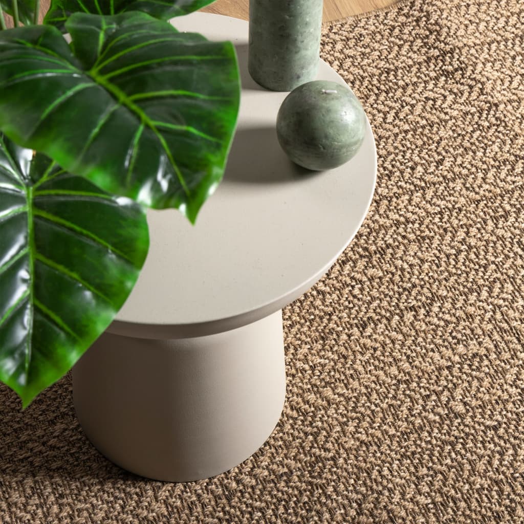 Rug ZIZUR Jute Look Indoor Outdoor Round Brown