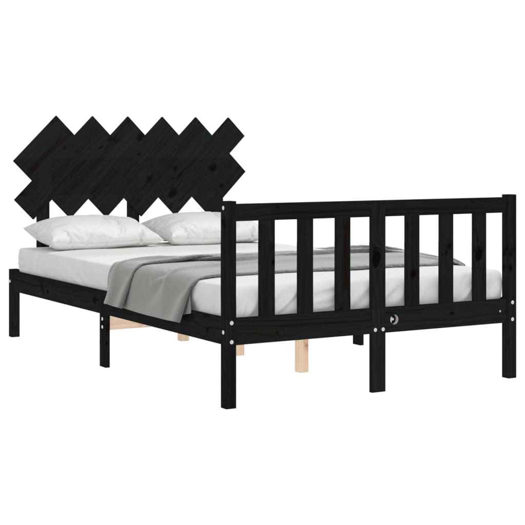 Bed Frame without Mattress Solid Wood Pine Length 190 cm 135 cm