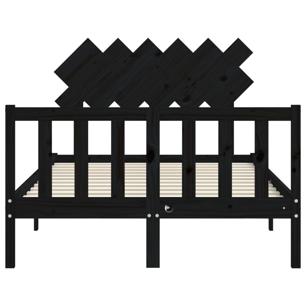 Bed Frame without Mattress Solid Wood Pine Length 190 cm 135 cm