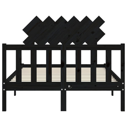 Bed Frame without Mattress Solid Wood Pine Length 190 cm 135 cm