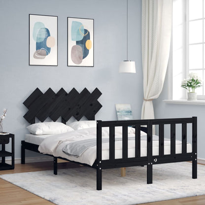 Bed Frame without Mattress Solid Wood Pine Length 190 cm 135 cm