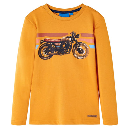 Kids' T-shirt with Long Sleeves 92 Ochre