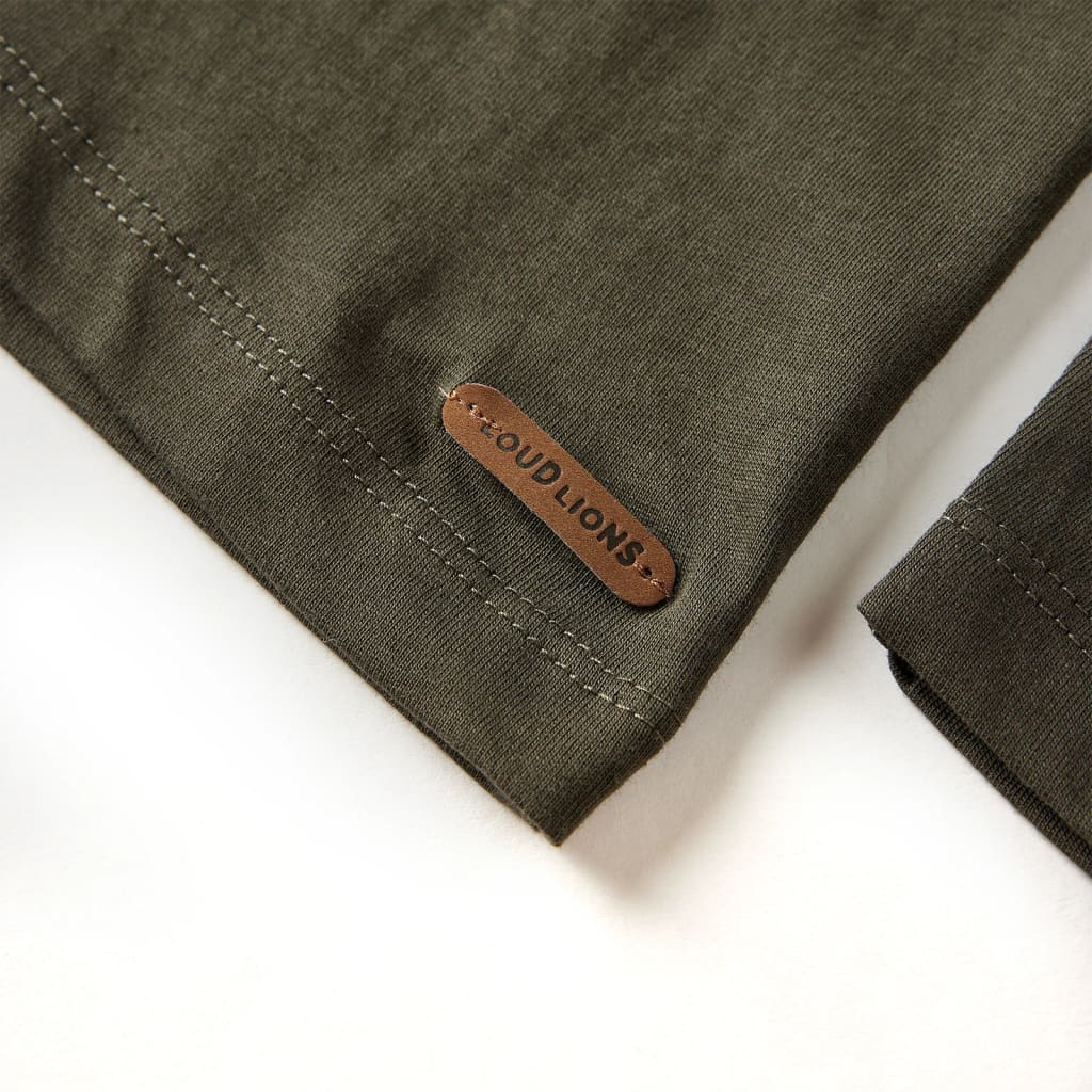 Kids' T-shirt with Long Sleeves 92 Khaki 104 (3-4y)