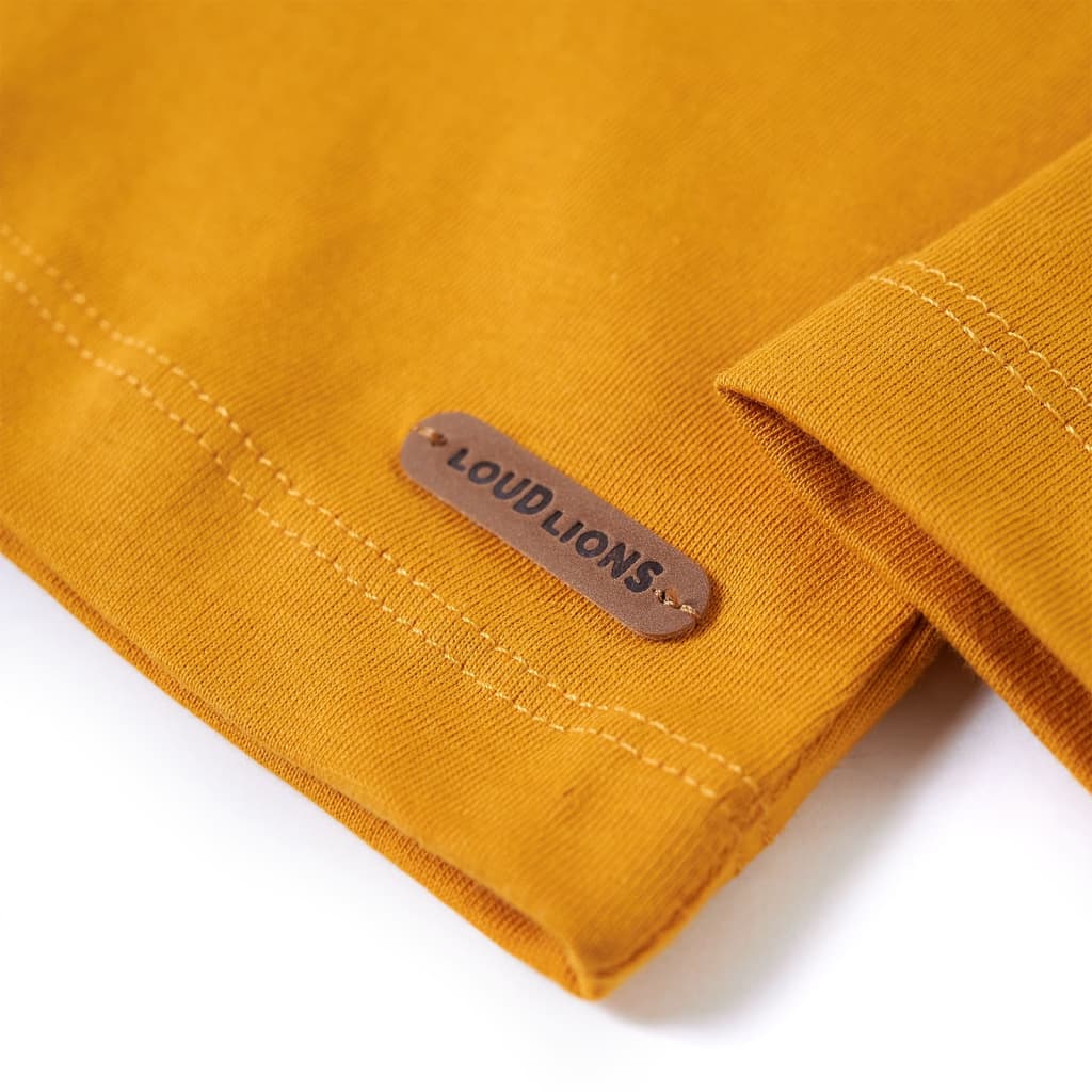 Kids' T-shirt with Long Sleeves 92 Ochre