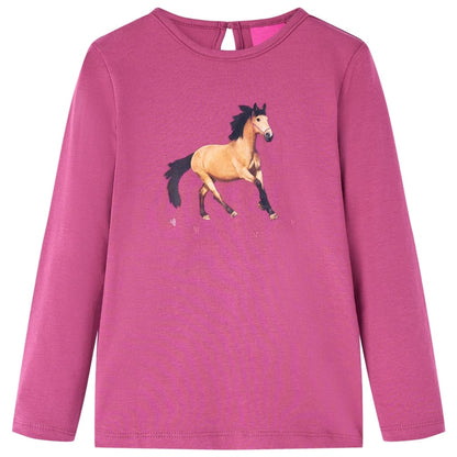 Kids' T-shirt with Long Sleeves 92 Raspberry 104 (3-4y)