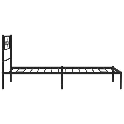 Metal Bed Frame without Mattress with Headboard Black 90 cm 200 cm
