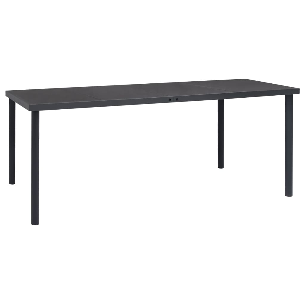 vidaXL 7 Piece Garden Dining Set Black Steel and Textilene 4