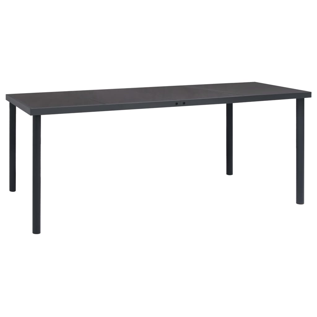 vidaXL 9 Piece Garden Dining Set Black Steel and Textilene 4