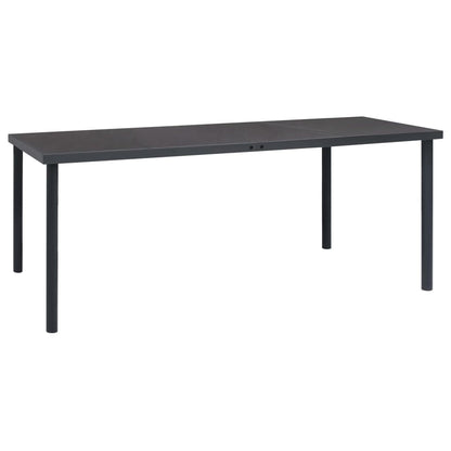 vidaXL 9 Piece Garden Dining Set Black Steel and Textilene 4