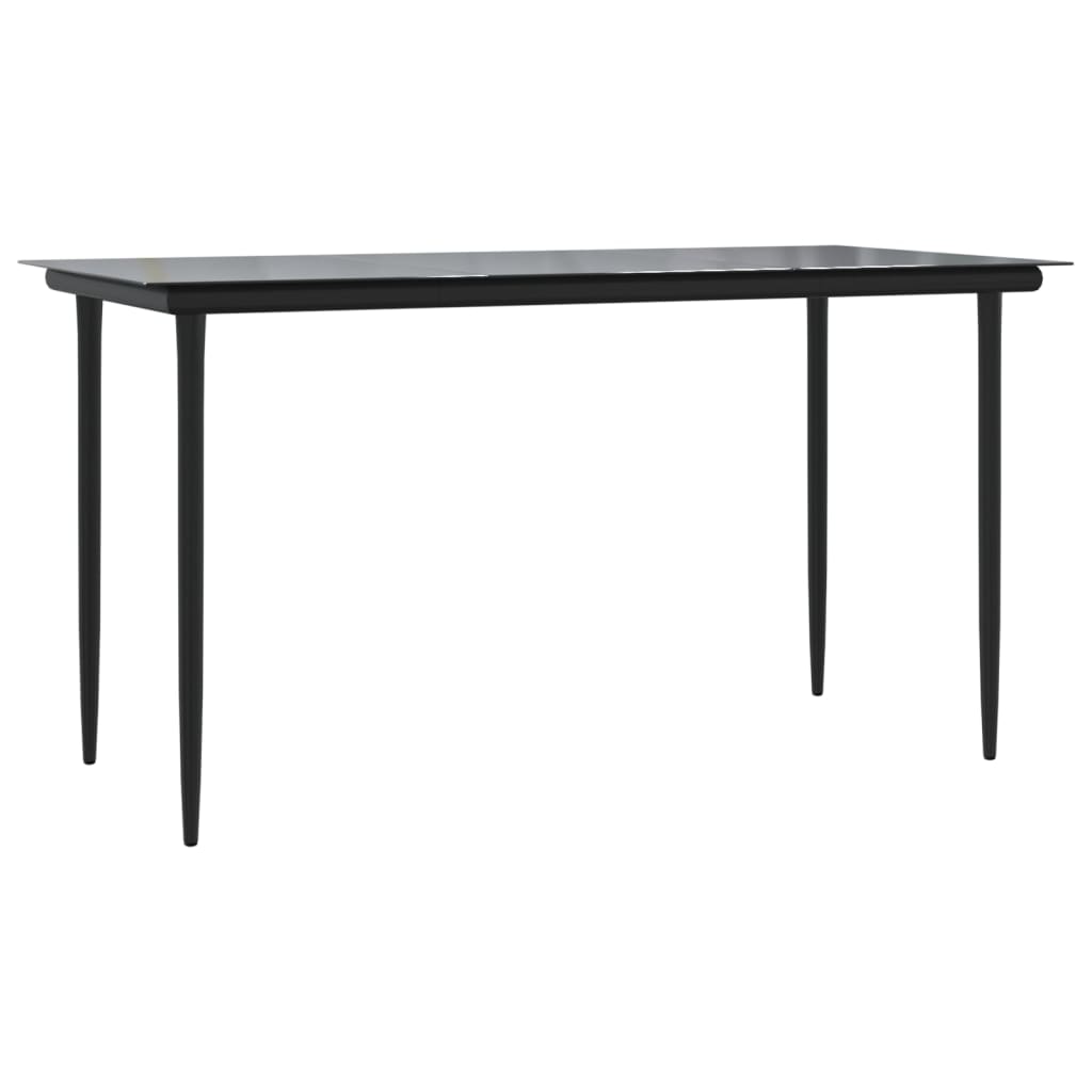 vidaXL 7 Piece Garden Dining Set Black Steel and Textilene 4