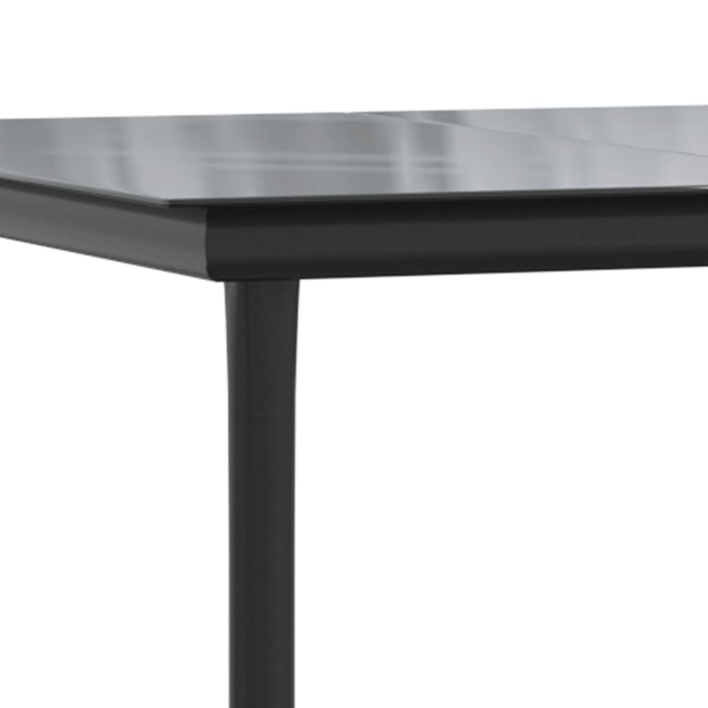 vidaXL 7 Piece Garden Dining Set Black Steel and Textilene 5