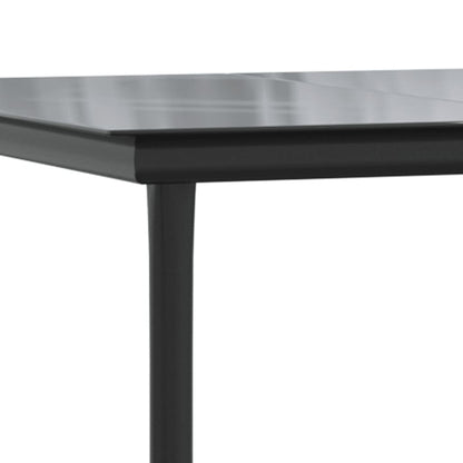 vidaXL 7 Piece Garden Dining Set Black Steel and Textilene 5