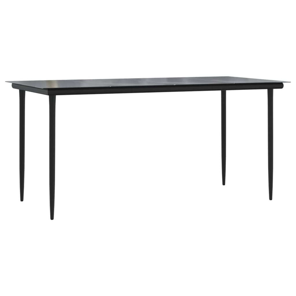 vidaXL 7 Piece Garden Dining Set Black Steel and Textilene 4