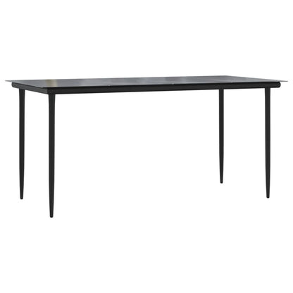 vidaXL 7 Piece Garden Dining Set Black Steel and Textilene 4