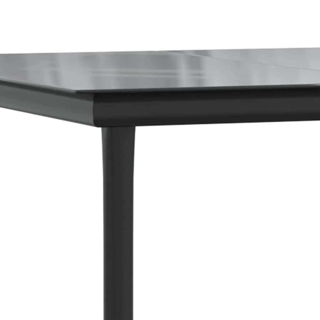 vidaXL 7 Piece Garden Dining Set Black Steel and Textilene 5