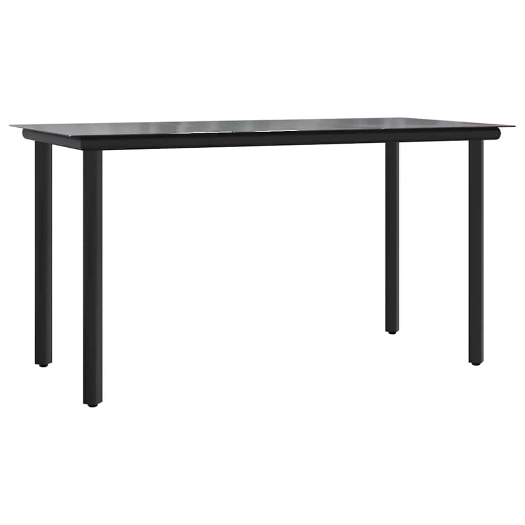 vidaXL 5 Piece Garden Dining Set Black Steel and Textilene 4