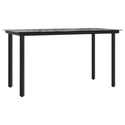 vidaXL 5 Piece Garden Dining Set Black Steel and Textilene 4