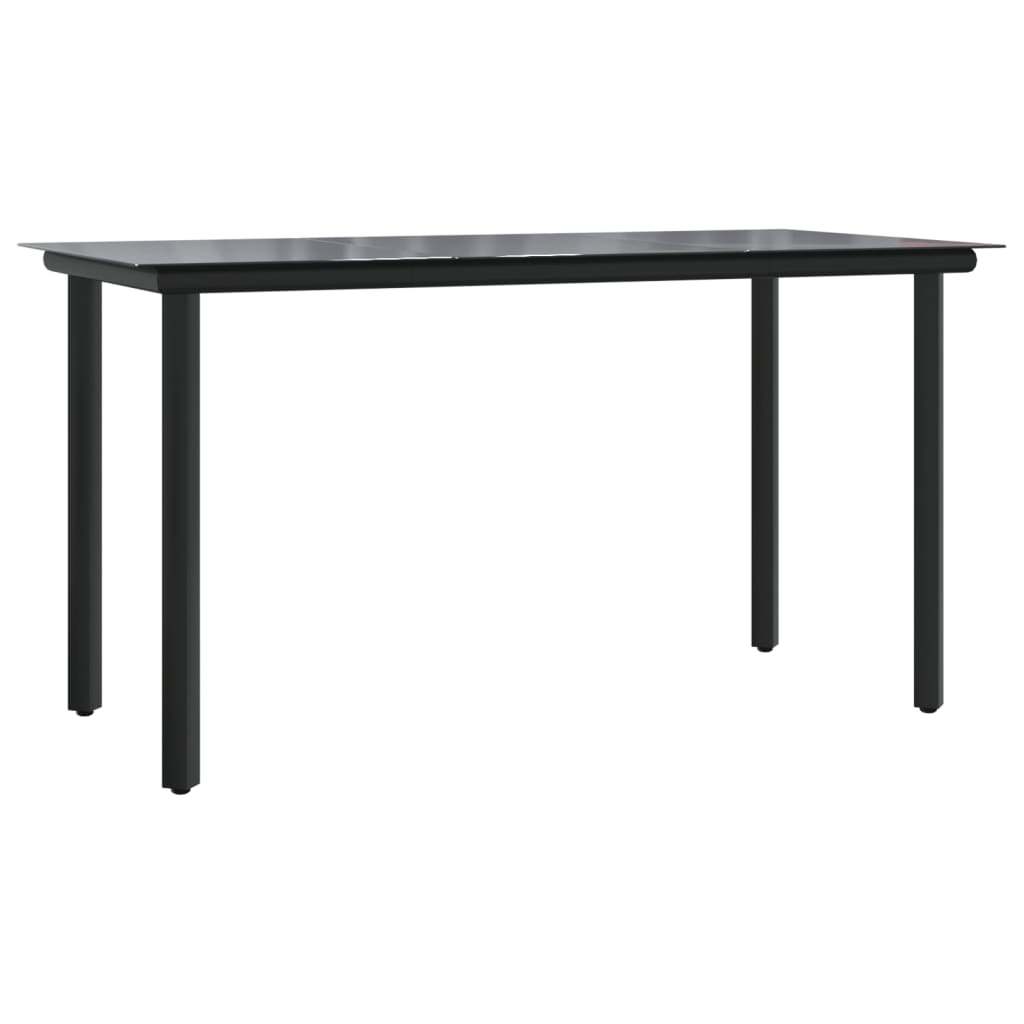 vidaXL 7 Piece Garden Dining Set Black Steel and Textilene 4