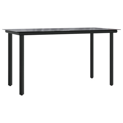 vidaXL 7 Piece Garden Dining Set Black Steel and Textilene 4