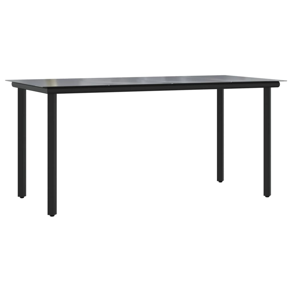 vidaXL 5 Piece Garden Dining Set Black Steel and Textilene 4