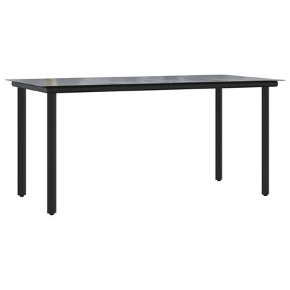 vidaXL 5 Piece Garden Dining Set Black Steel and Textilene 4