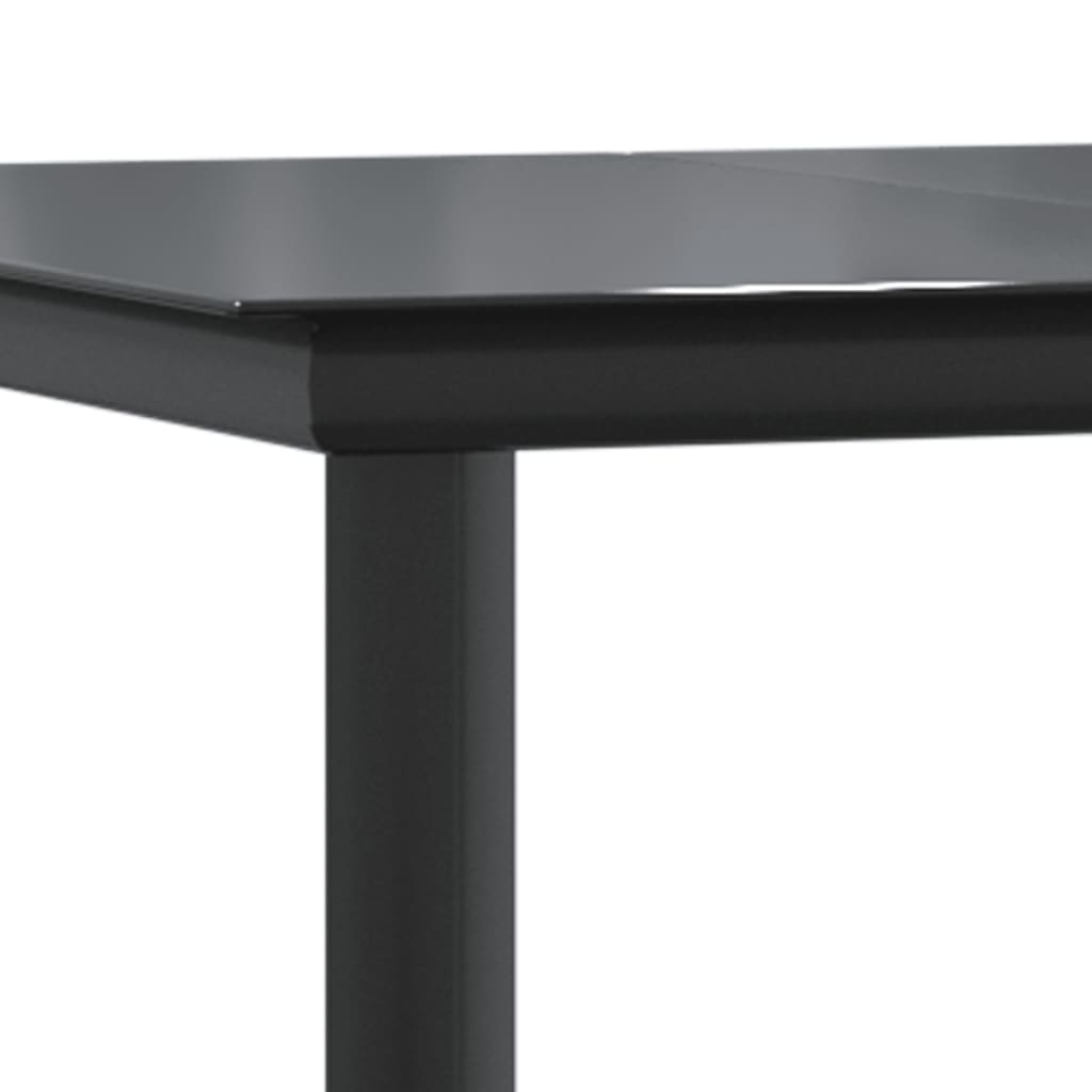 vidaXL 5 Piece Garden Dining Set Black Steel and Textilene 5