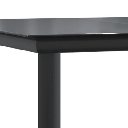 vidaXL 5 Piece Garden Dining Set Black Steel and Textilene 5