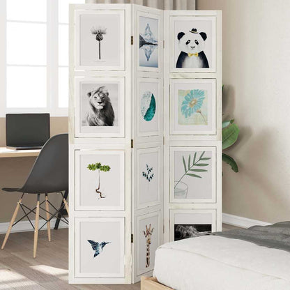 vidaXL Room Divider Panels White Solid Wood Paulownia