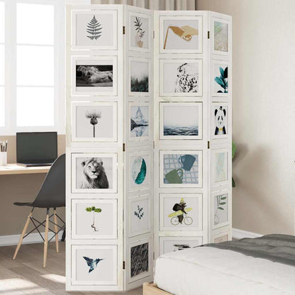 vidaXL Room Divider Panels White Solid Wood Paulownia