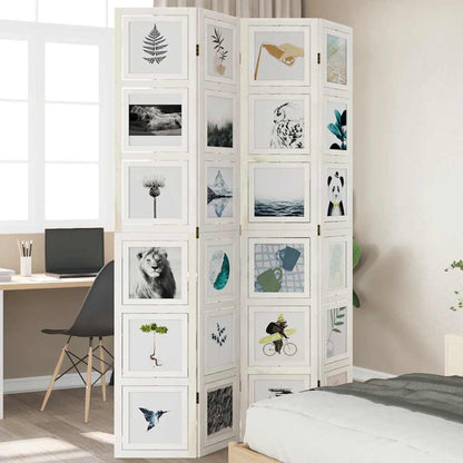 vidaXL Room Divider Panels White Solid Wood Paulownia