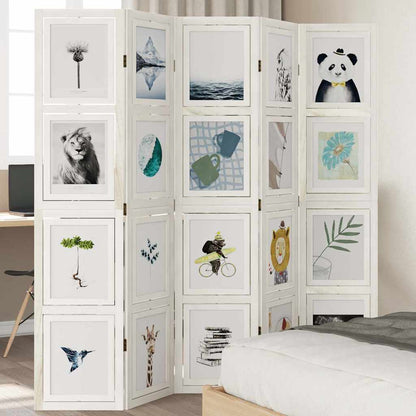 vidaXL Room Divider Panels White Solid Wood Paulownia