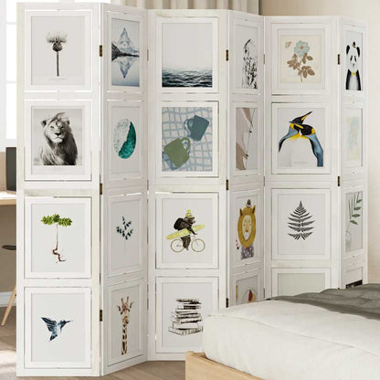 vidaXL Room Divider Panels White Solid Wood Paulownia