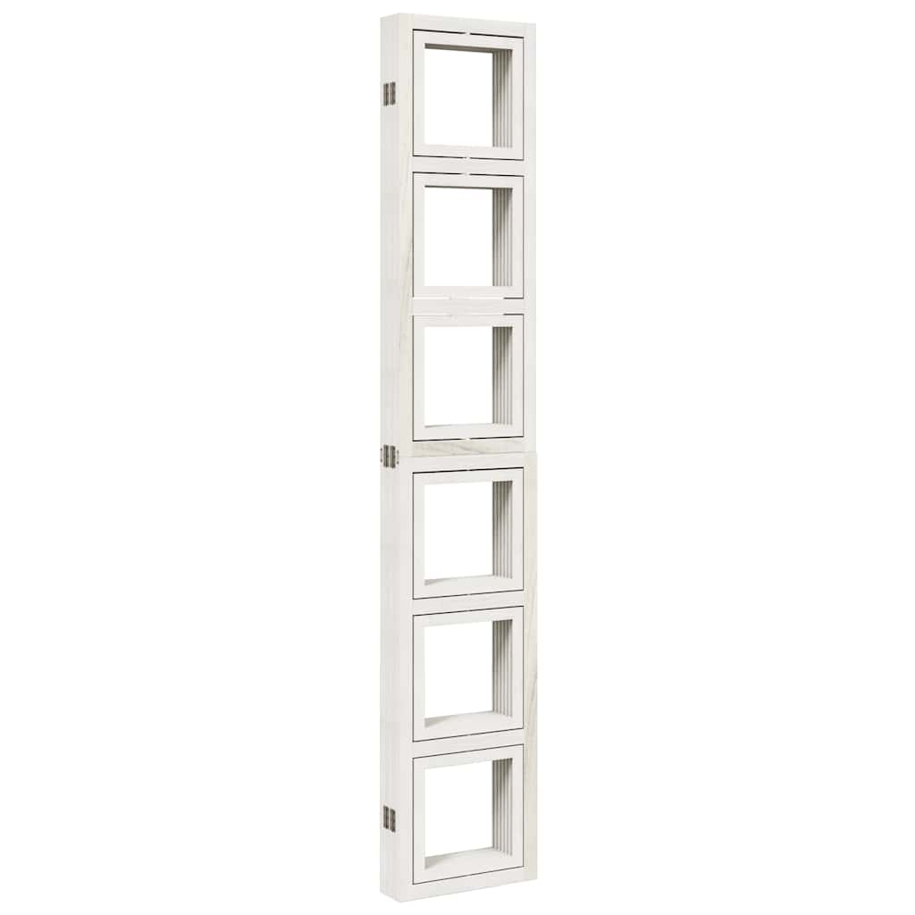 vidaXL Room Divider 6 Panels White Solid Wood Paulownia 6