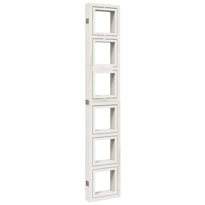 vidaXL Room Divider 6 Panels White Solid Wood Paulownia 6