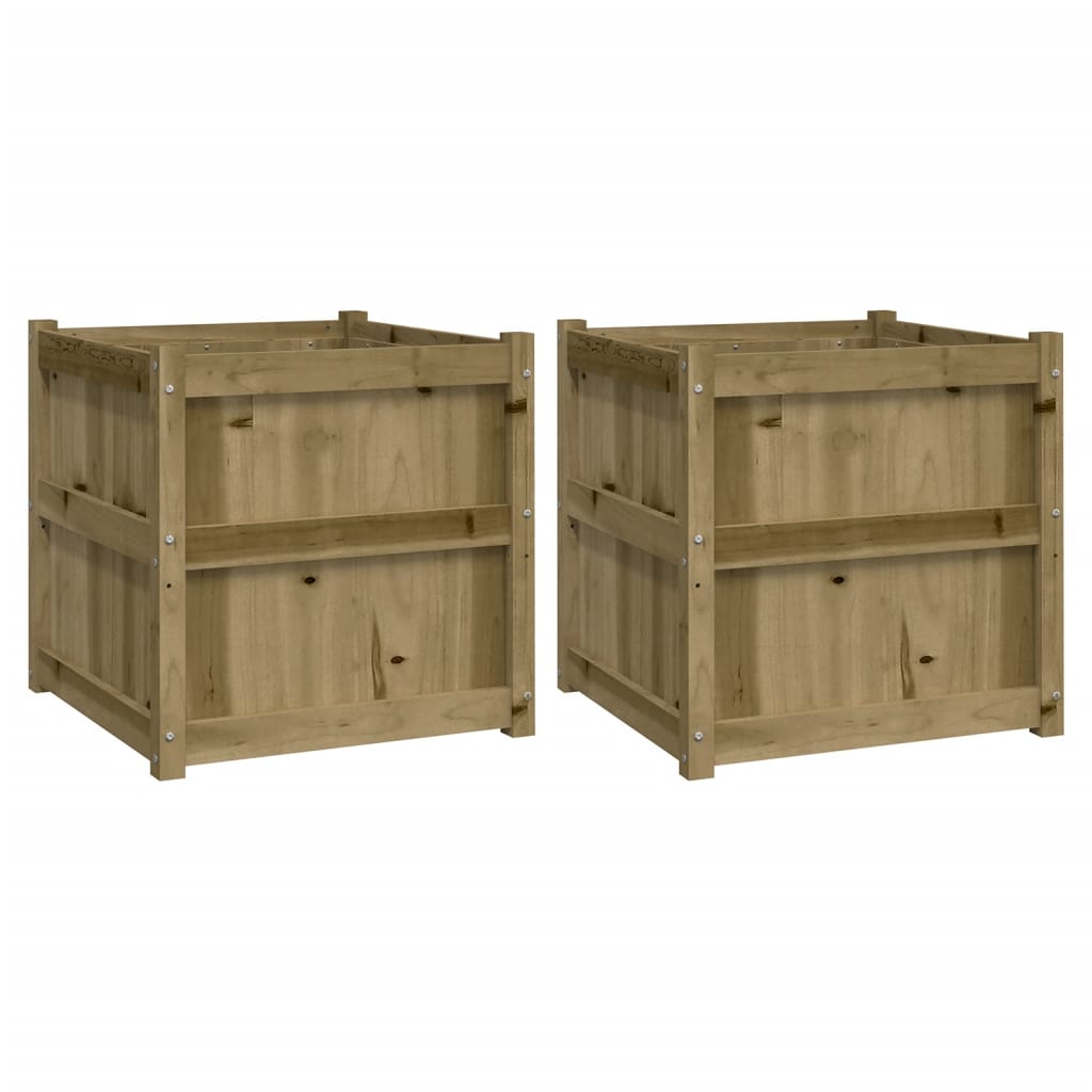 Garden Planters Solid Wood Pine Natural impregnated 2