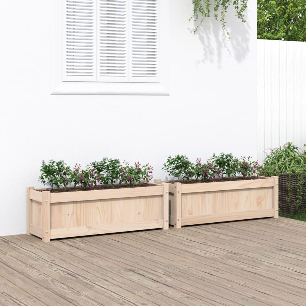 Garden Planters Solid Wood Pine Natural pine 2